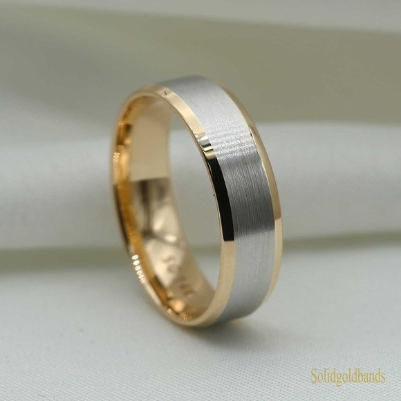 10 K Gold wedding Band 6mm , white gold, yellow gold, rose gold, engagement - Picture 6 of 7